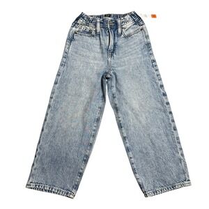 Gap‎ Kids Baggy Jeans Light Acid Wash Elastic Waist Denim Pants Size 6 NEW